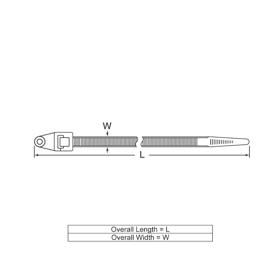 P110410 Mounting Cable Ties - Screw - Line Drawing