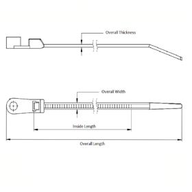 P110410 Mounting Cable Ties - Screw - Line Drawing