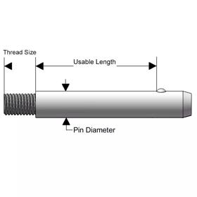 Threaded Detent Pin - Line Drawing