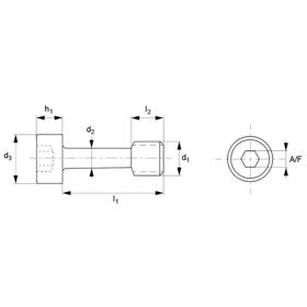 Captive Screws - Cap Head - Line Drawing