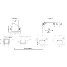 Wire Saddle - Panel Cutout Hinged Locking Top - Line Drawing