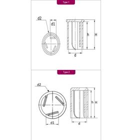 Finned Stud Caps - Line Drawing