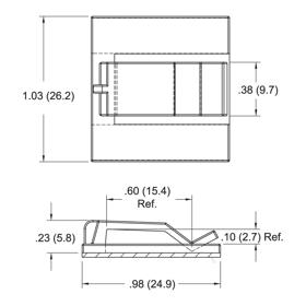 Flat_Cable_Clamp-Adhesive_Mount_One_Arm_Tension - Line Drawing