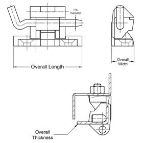 Metal Corner Hinges - Line Drawing