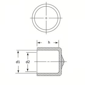 Flexible End Caps - High Temp - Line Drawing