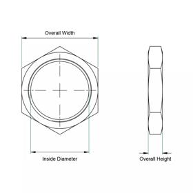 Locknuts for Cam Locks - Line Drawing