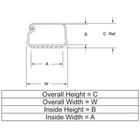 P110162_Cable_Duct-Adhesive_Mount_Hinged_Locking - Line Drawing