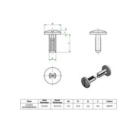 Ratchet Rivets - Nylon - Line Drawing