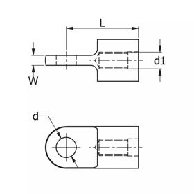 Gas Spring End Fittings - Line Drawing