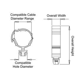 Cable Clamps - SHR Clips - Style3 - Line Drawing