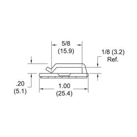 Flat Cable Clip - Screw Mount, Split Arm - Line Drawing