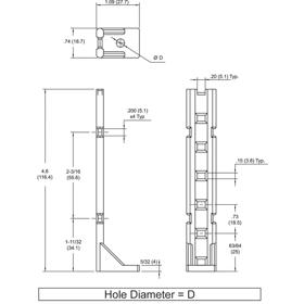 P110234_Cable_Tie_Mounts-Screw_Mount_Multi_Bundle - Line Drawing