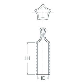 Flexible Vinyl Pull Tab Caps - Standard - Line Drawing