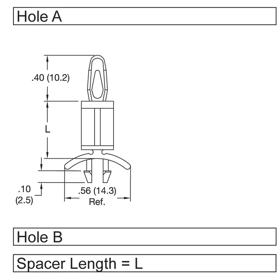 P160300_Standard_Snap_Lock_Supports-Two_Prong_Snap-Lock_Bayonet_Nose_Snap-Fit - Line Drawing