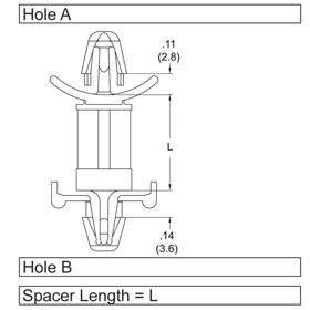 P160254_Standard_Snap_Lock_Supports-Arrowhead_Snap-Lock_Arrowhead_Snap-Lock_Removable - Line Drawing