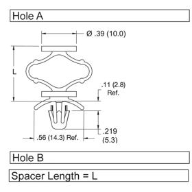 P160273_Standard_Snap_Lock_Supports-Flat_Rest_Mount_Locking_Arrowhead_Cushioned - Line Drawing