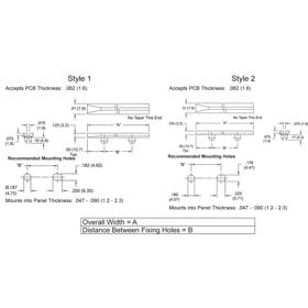 P160017_Horizontal_Card_Guides-Snap_In_Tapered_One_End - Line Drawing