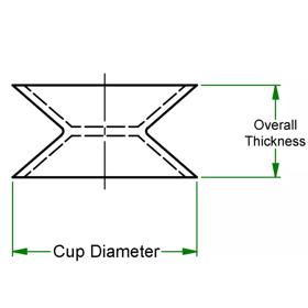 Double Sided Suction Cups - Line Drawing