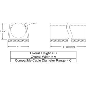 P110160_Cable_Duct-Adhesive_Mount_Single_Cable - Line Drawing