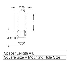 P160232_Screw_Grommets-Clear_Square_Hole - Line Drawing