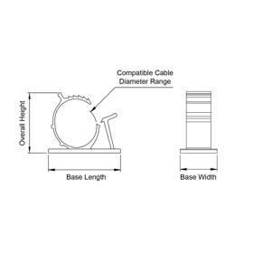 Adjustable Cable Clamps  Line Drawing