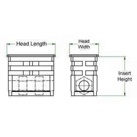 Horizontal Inserts for Rectangular Inserts - Line Drawing