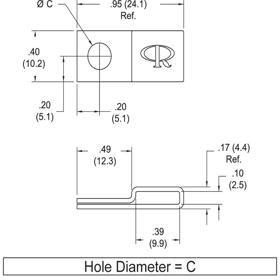 P110250_Cable_Tie_Mounts-Stainless_Steel_Ties - Line Drawing