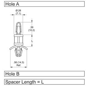 P160310_Standard_Snap_Lock_Supports-Arrowhead__Snap-Lock_Bayonet_Nose_Snap-Fit - Line Drawing