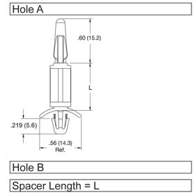 P160315_Standard_Snap_Lock_Supports-Arrowhead_Snap-Lock_Long_Nose_Snap-Fit - Line Drawing