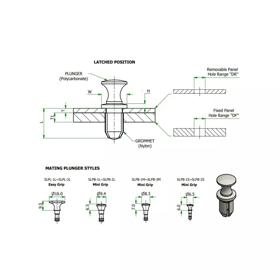 Snap Latch Rivets - Line Drawing