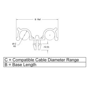 P110031_Cable_Clamps_-_Dual_Half_U_Snap_In - Line Drawing