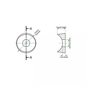 Nylon Saddle Washer - Line Drawing