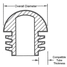 Square Domed Inserts - Line Drawing