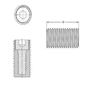 Silicone Coated Grub Screws - Line Drawing