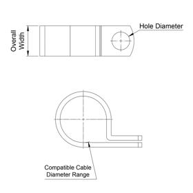 Cable Clamps P Style Screw Mount Nylon Natural