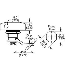 P020275_Quarter_Turn_Latches-Pad_lockable_wWing_Knob - Line Drawing