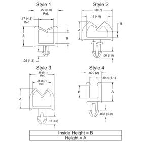 P110130 Wire Saddle - Mini Snap In - Line Drawing