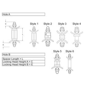 P160251_Standard_Snap_Lock_Supports-Arrowhead_Snap-Lock_Arrowhead_Snap-Lock_Tension_Wings - Line Drawing