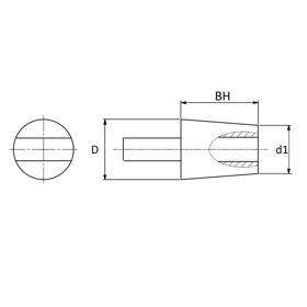 Covered Tapered Plugs - Line Drawing