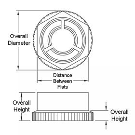 Button Thread Nuts - Kwik Nut - Line Drawing