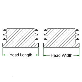 Square Tube Insert Glides - Line Drawing
