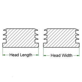 Square Tube Insert Glides - Line Drawing